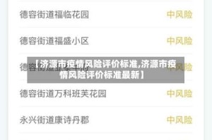 【济源市疫情风险评价标准,济源市疫情风险评价标准最新】