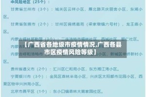 【广西省各地级市疫情情况,广西各县市区疫情风险等级】