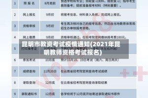 昆明市教资考试疫情通知(2021年昆明教师资格考试报名)