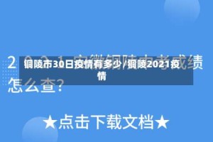 铜陵市30日疫情有多少/铜陵2021疫情